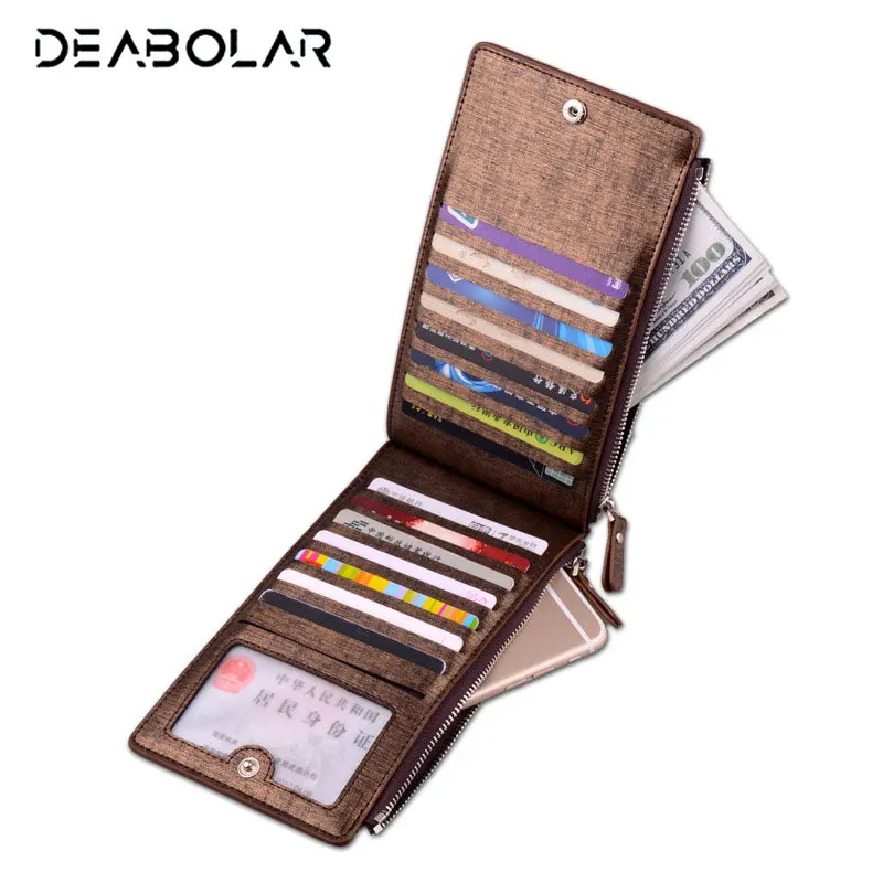 Модный тонкий кожаный кошелек золотого и синего цветов мужской клатч с карманом