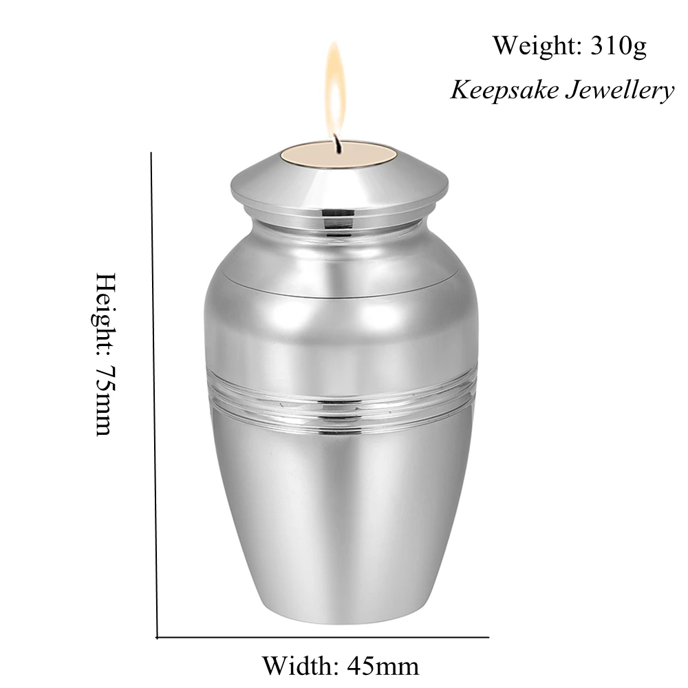 

Loss of Love Cremation Urns for Human Ashes Keepsake Stainless Steel Memorial Urn Candlestick Funeral Casket 75mm * 45mm