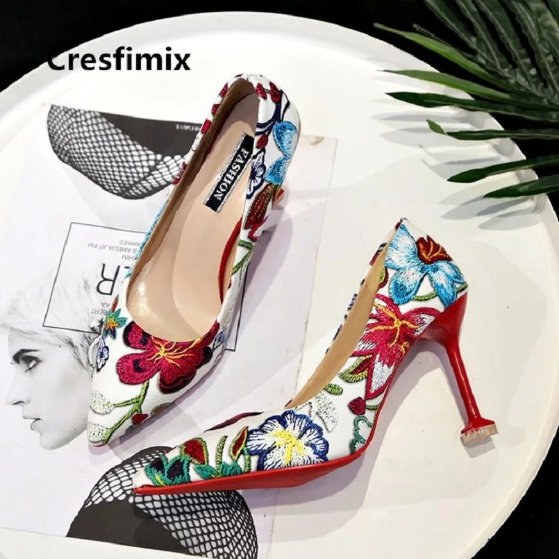 Женская обувь на высоком каблуке Cresfimix femmes hauts talons бежевая повседневная с