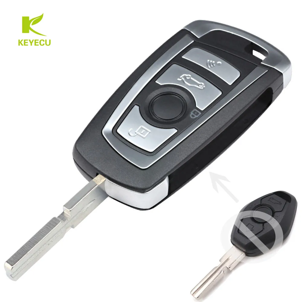 KEYECU 4 Button EWS Modified Flip Remote Key 315MHZ /433MHZ With 7935AA ID44 Chip HU58 for BMW 3 5 7 8 X3 X5 Z3 Z4 Series LX8FZV |