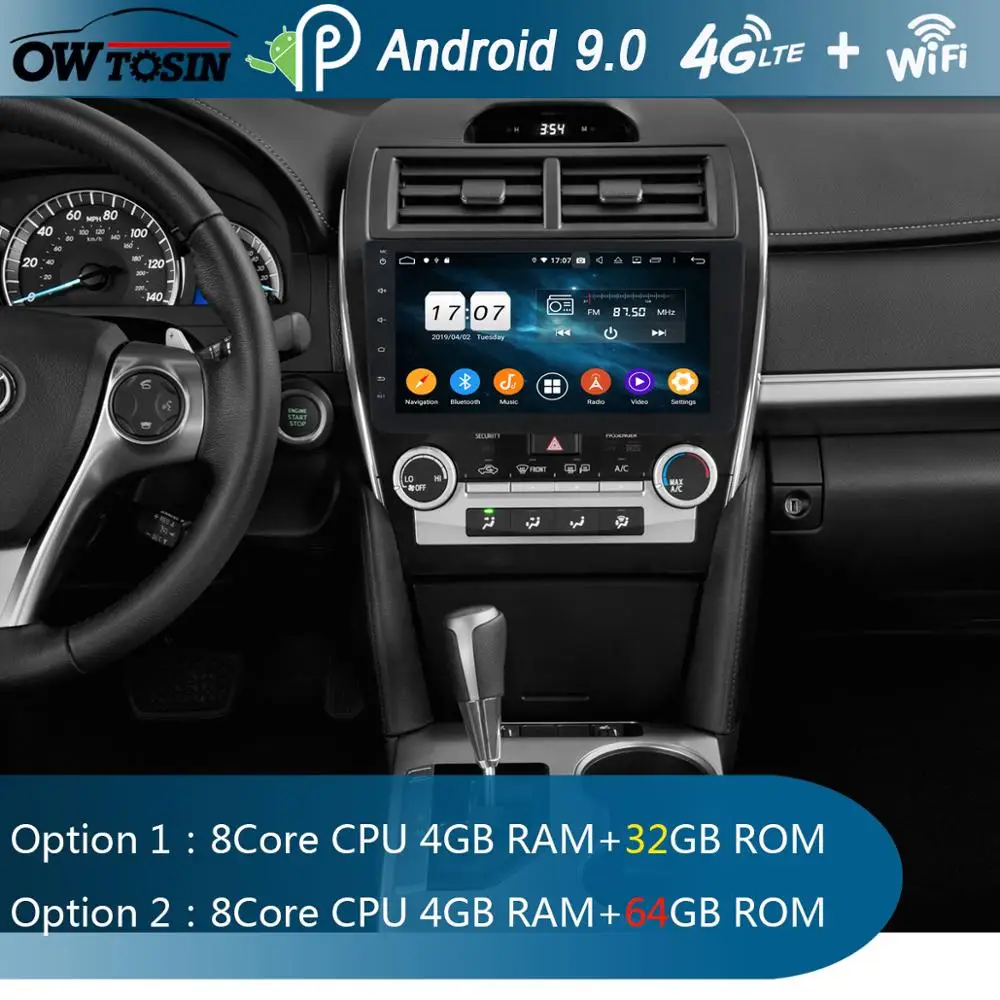 Автомобильный DVD радиоприемник IPS 8 ядер 4 Гб ОЗУ + 64 ПЗУ Android 10 1 GPS для Toyota Camry 9 0 2012 2013