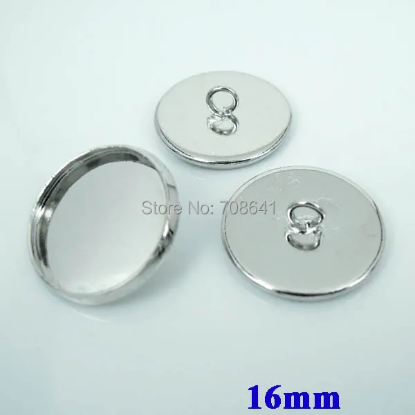 16 мм новые посеребренные Пустые Основы с круглым ободом задняя петля кулоны