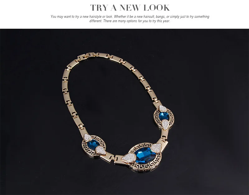 YIKIMAE австрийский синий хрусталь Африканский бисер Ювелирные наборы для женщин