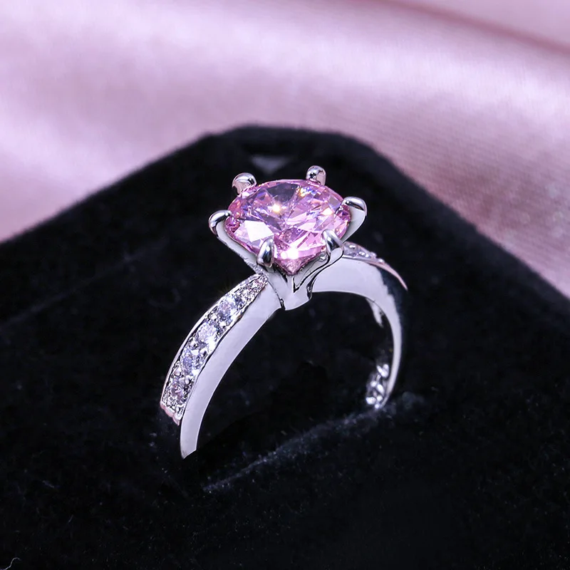 Huitan Fashion Six Prong обручальное кольцо с камнем для женщин AAA CZ Камень Обручальное женское кольцо группа подарок на День святого Валентина для девочки