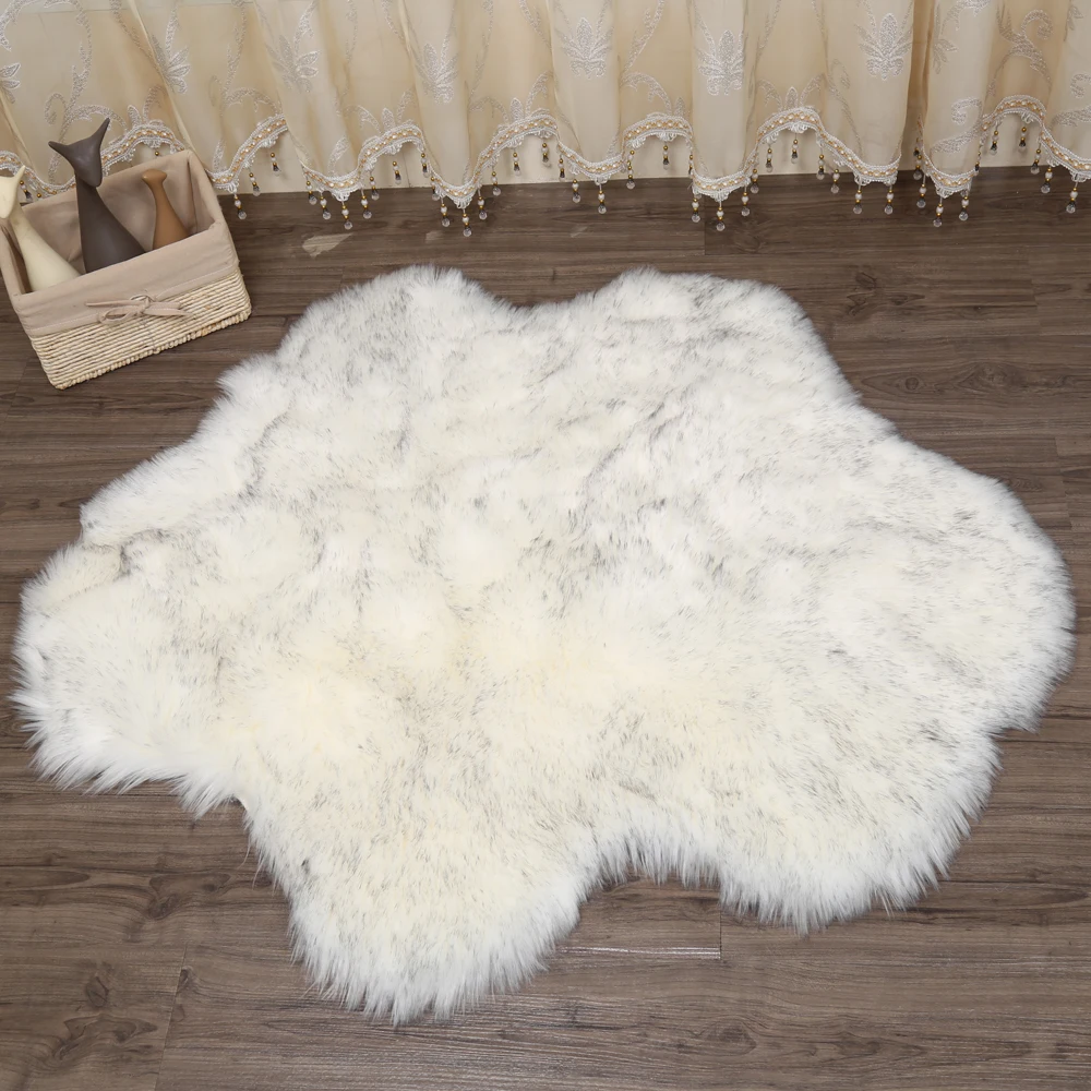 2018 new flower cloud shape Sheepskin Rug Chair Cover Bedroom Mat faux leather Warm Hairy Carpet Fur Area Rugs | Дом и сад