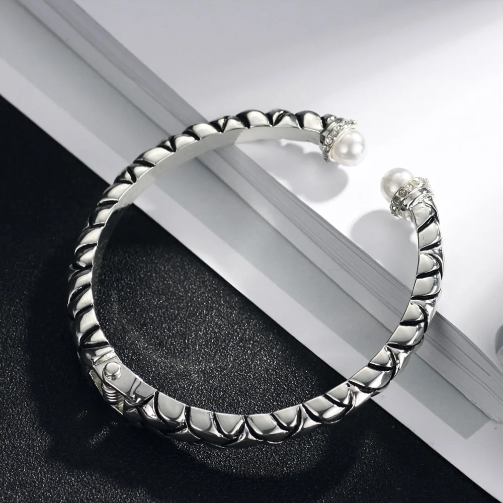 Neoglory Стразы антикварные посеребренные Регулируемые браслеты и для женщин модные