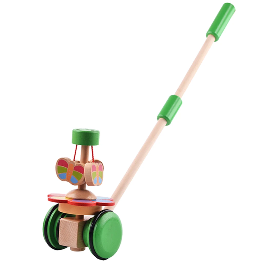 

Wooden Push & Pull Dancing Butterfly Baby Toddler Trolley Walking Toy Early Developmental Baby Push Along Toy