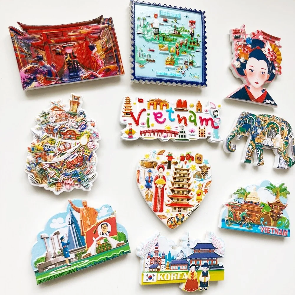 Вьетнам Индия Япония Корея Северная магниты на холодильник 3D Магнитные наклейки