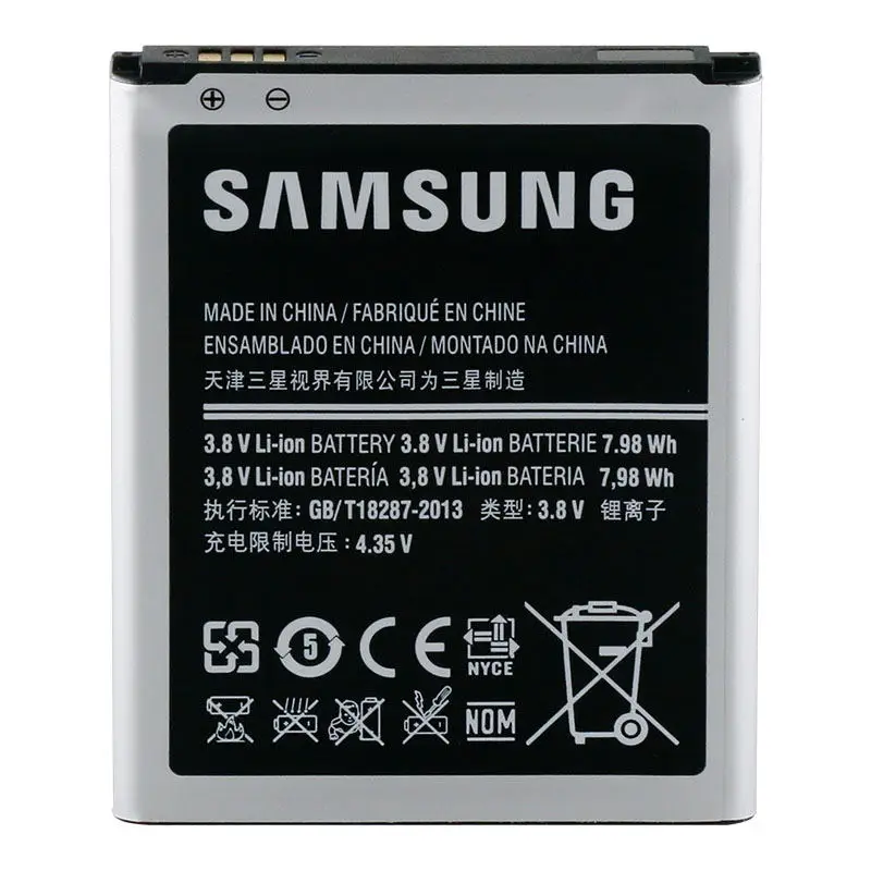 Оригинальный аккумулятор Samsung EB535163LU для I9082 Galaxy Grand Duos i9080 i9168 i9060 i879 i9118 Neo + 2100