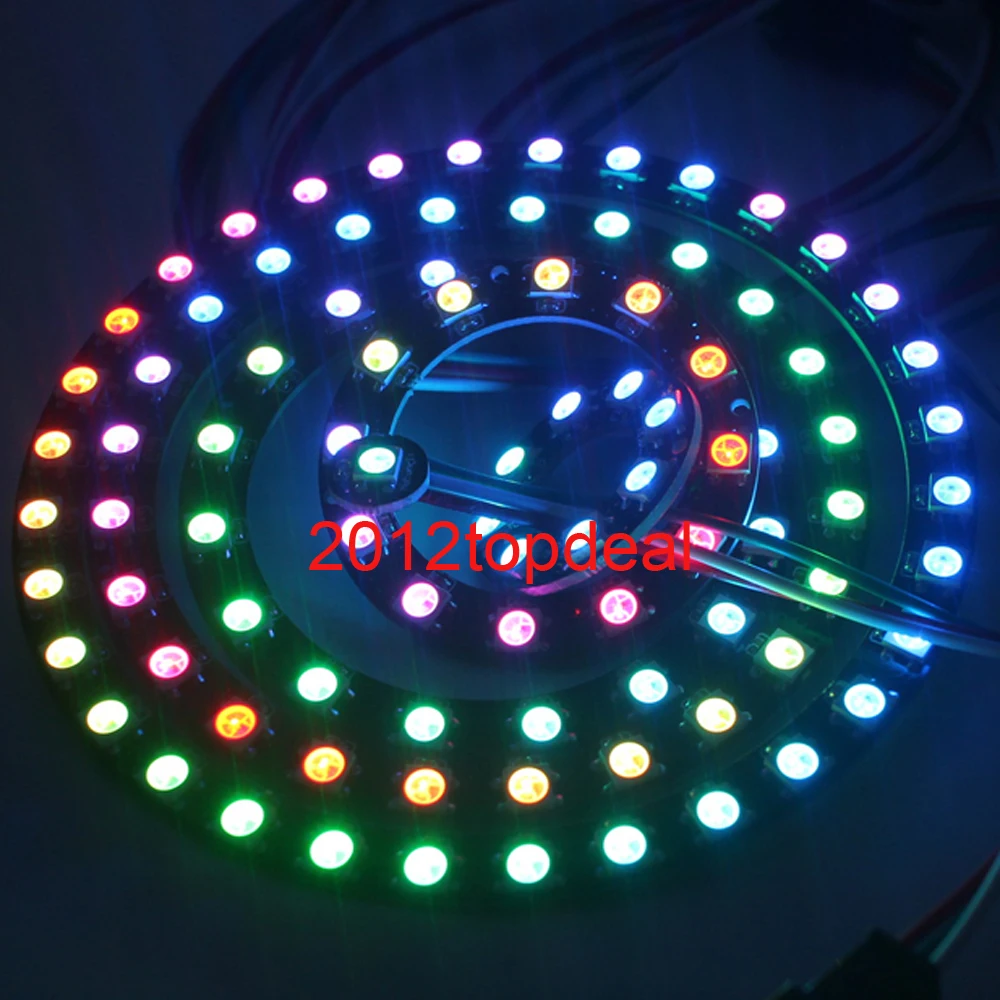 WS2812 5050 RGB LED 1 8 12 16 24 32 бит кольцевая лампа с интегрированным Драйвером | Лампы и