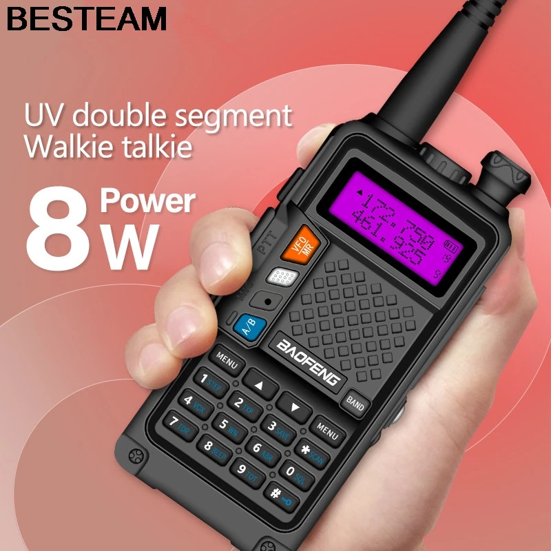 2019 Оригинал BAOFENG BF R9 8 Вт Высокая мощность UHF/VHF Двухдиапазонная 10 км дальняя рация