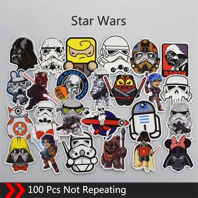 100 шт./упак. классная наклейка s Star Warsing Kpop водонепроницаемая для ноутбука телефона