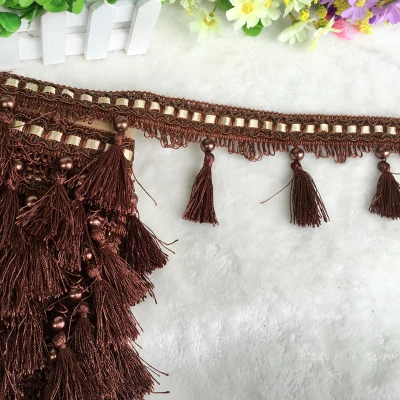 12 ярдов/партия кружевная бахрома с жемчугом | Дом и сад