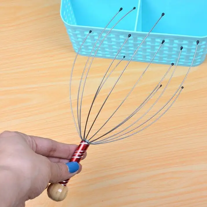 Нержавеющая Сталь Резьбовой Осьминог головы массажер ручной для акупрессуры