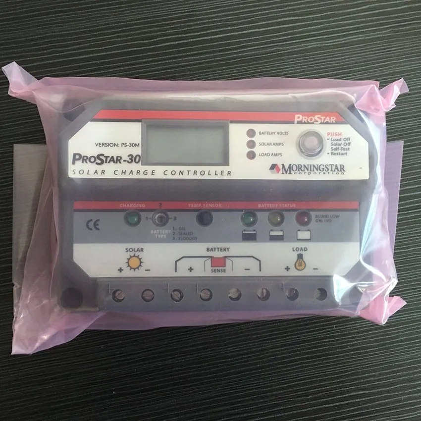 PWM 30A Morningstar PWM регулятором солнечного Зарядное устройство контроллера PS-30 12V 24V ЖК-дисплей Экран Prostar блок управления установкой на солнечной батарее для домашняя Солнечная Системы