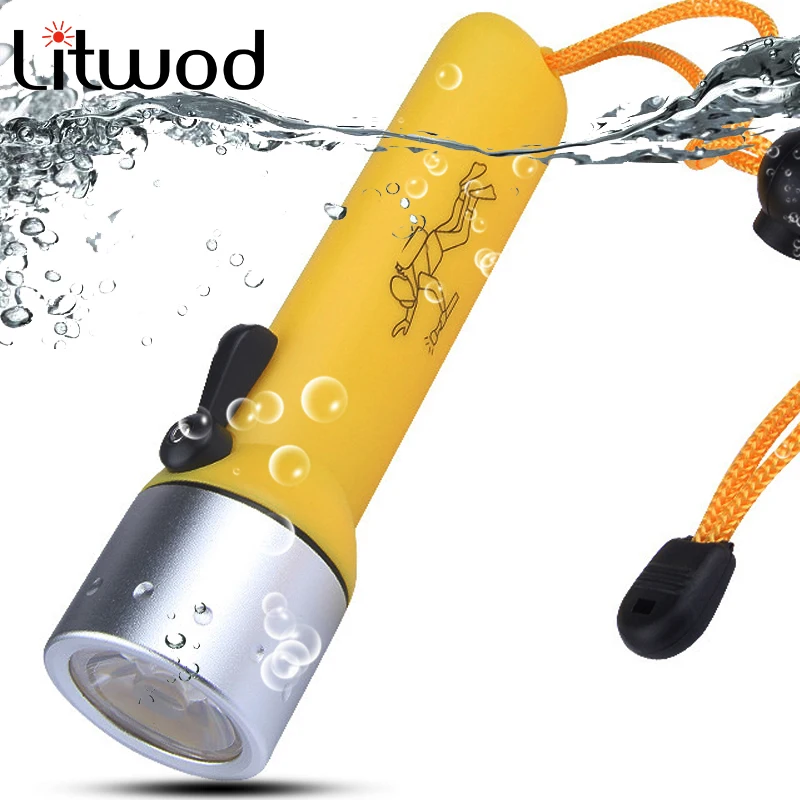 

Led Flashlight Underwater Torch Light Lamp Litwod Waterproof 2000lm 4* Aa Battery ( Battey Not Include ) Diving Bulbs Shock
