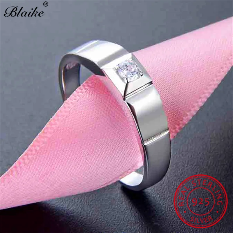 Blaike 925 Серебряные кольца для мужчин женские модные туфли в лаконичном стиле