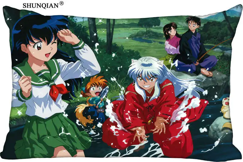 

Лидер продаж, красивый прямоугольный Чехол-Подушка Аниме Inuyasha на молнии, Свадебный чехол для детской подушки, чехол на заказ 612