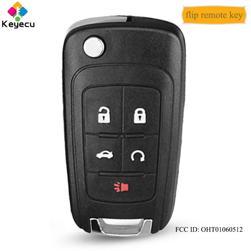 KEYECU Flip Keyless-go дистанционный ключ с 5 кнопками и чипом Philips 46 315 МГц-для Chevrolet/Lacrosse/Regal