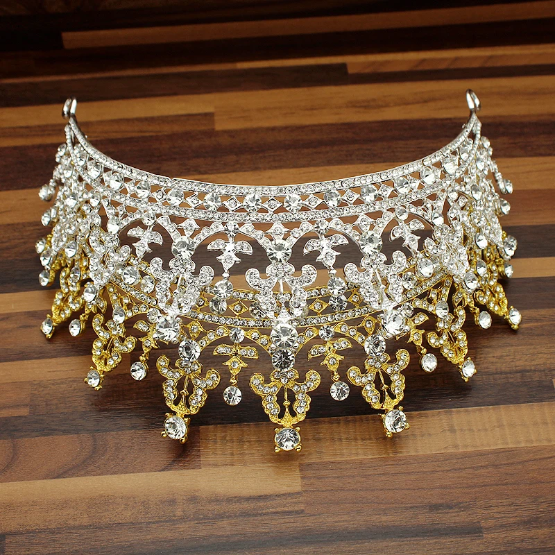 Elegant Women Prom Bridal Hair Accessories Crystal Wedding Queen Tiara Rhinestone Bride Princess Crown For Bridesmaid Pageant | Украшения и