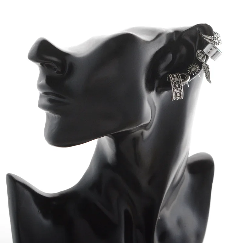 Набор богемных винтажных серег 7 шт./компл. серьги-гвоздики с перьями солнцем