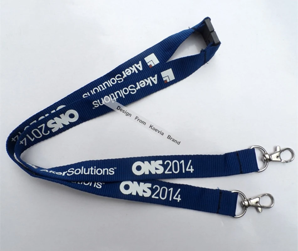 

Free shipping Custom Logo Exhibition Meeting Lanyards with heat transfer Double Hook ID card Safe Breakaway buckle Lanyards