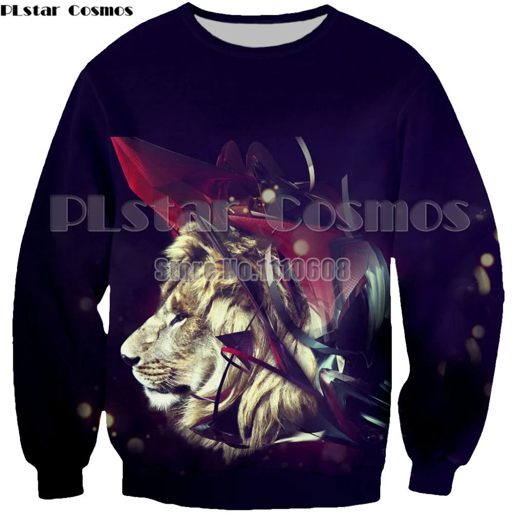 Лидер продаж модный мужской/Женский свитшот PLstar Cosmos с принтом молнии и Льва