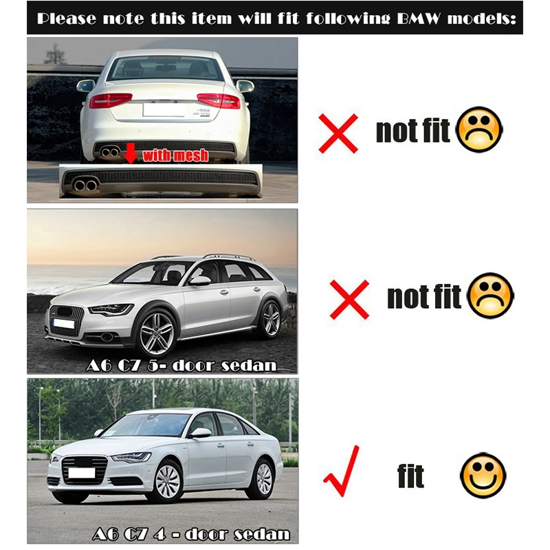 1 комплект автомобильный диффузор на задний бампер для Audi A6 C7 2012 2013 2014 2015 2016 4