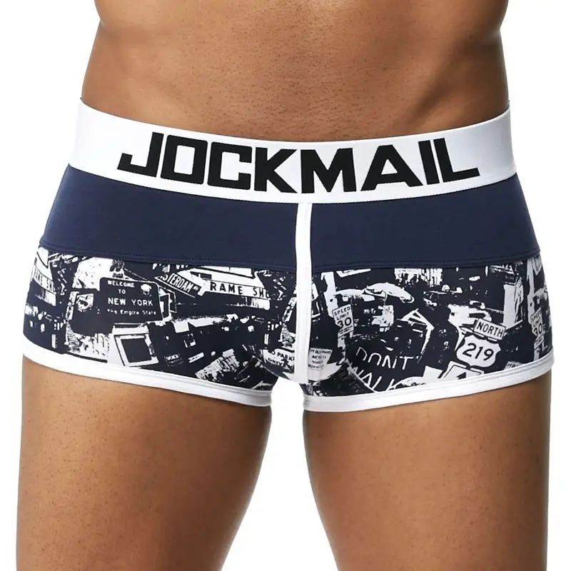 JOCKMAIL, новинка, боксеры, мужское нижнее белье, хлопок, с принтом, сексуальные мужские трусы, боксеры, мужские боксеры, мужские трусы, трусы для геев - Цвет: 10