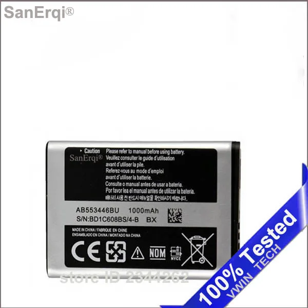 Аккумулятор 1000 мАч AB553446BU для Samsung B2100 C3300 Xplorer B100 C3300K C5212 Duos C5212i C5130 мАч|Аккумуляторы