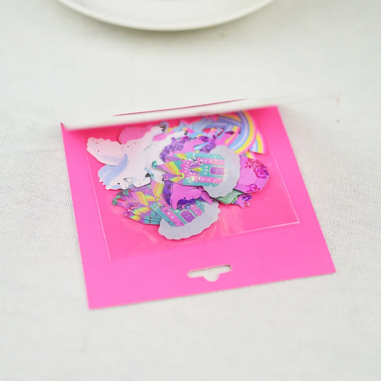 

48Parts / Package Colorful Mini Laser Fluorescent Sticker Beautiful Ocean Universe Animal Theme Decorative Sticker Children Gift