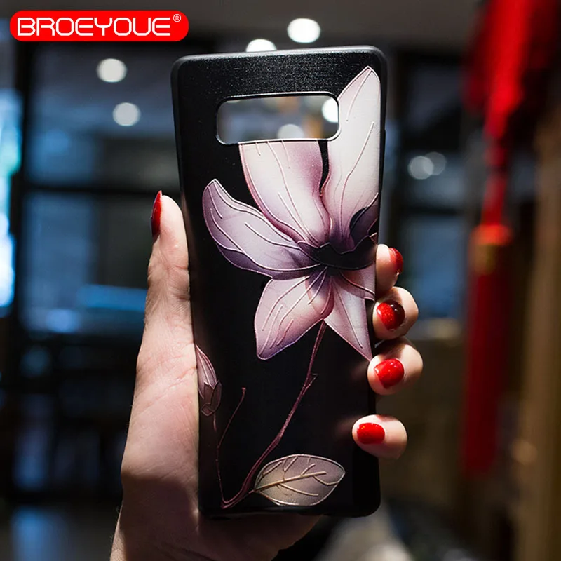 BROEYOUE чехол для Samsung Galaxy S8 S7 Edge Plus Note 8 4 3 рельефные силиконовые чехлы чехол-накладка