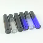 600 шт.лот 10 мл (13 унции) янтарные, прозрачные и синие толстые стеклянные бутылки для эфирных масел, пустые парфюмерные бутылки, роликовый шар, Бесплатная доставка DHL