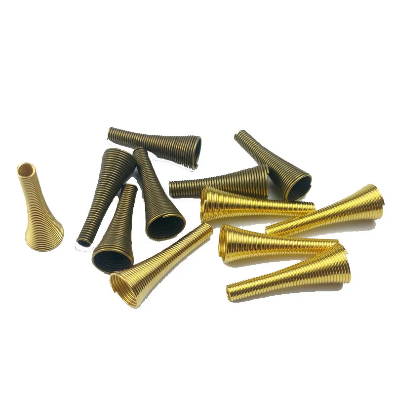 

20pcs/lot 28mm length Gold/bronze Color Metal Spring Bead Caps Spacer End Caps Stoppers for DIY Jewelry Making Findings