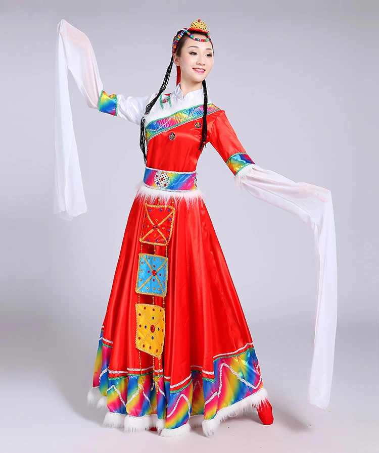 2018 New Tibetan Dance Costumes Minority Women's Jackets Sleeves Adult Mongolian Performance Clothing S-XXXL | Тематическая