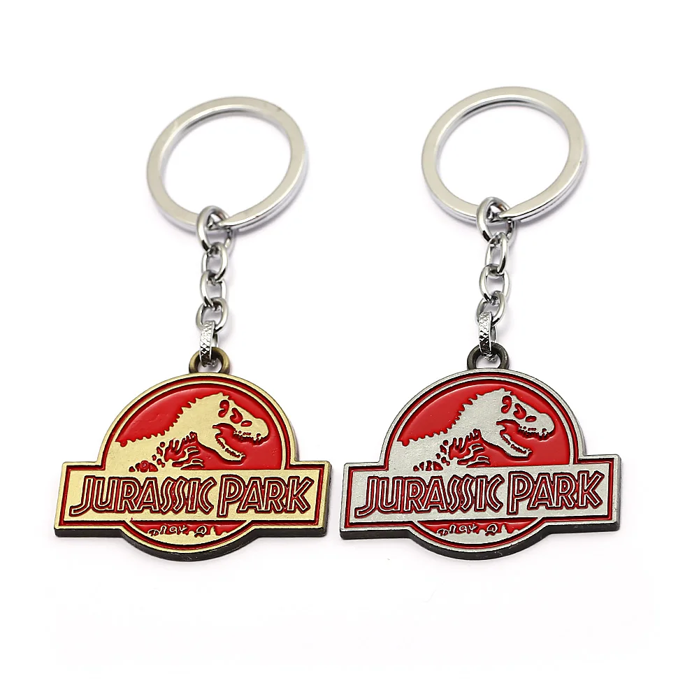 

HSIC Movie Jurassic Park Keychain Jurassic World Metal Keyring Holder Chaveiro Women Men Jewelry Souvenir Wholesale HSIC12890