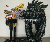 4m length 4 student chinese dragon dance original gold plated dragon folk perform parade festival celebration costume ornament