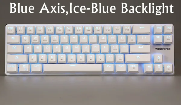 Новая распродажа Magicforce Smart 68 ключ с подсветкой USB Проводная Механическая игровая клавиатура, съемные кабели Cherry MX коричневый/синий переключатели - Цвет: White Blue Axis