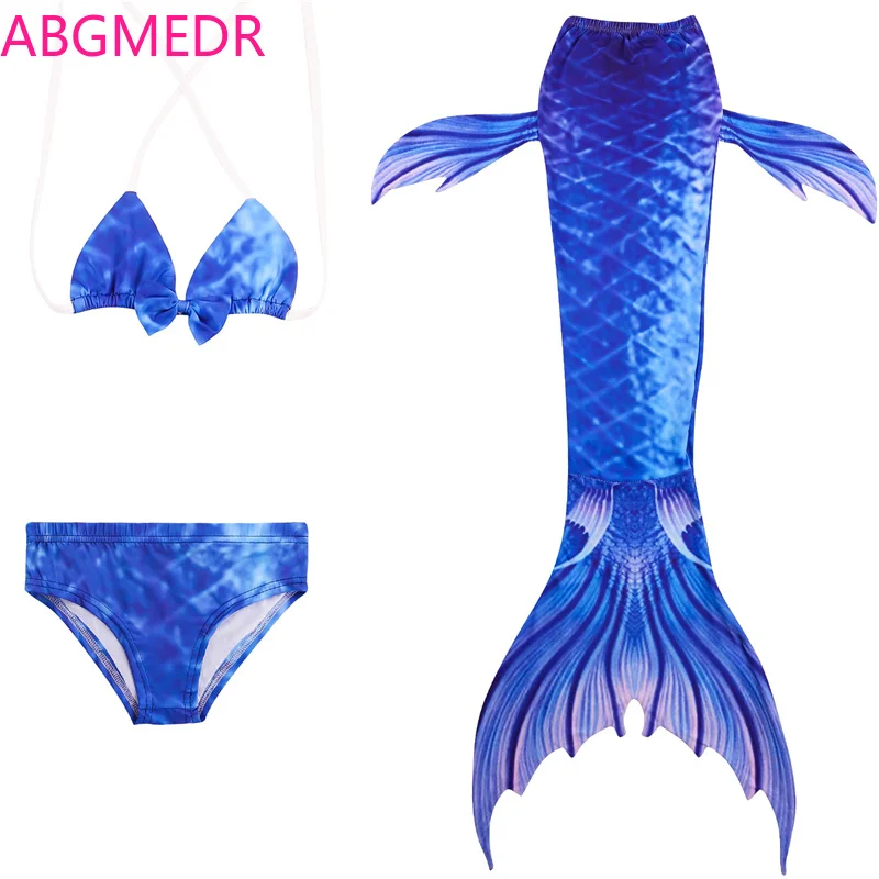 Голубые костюмы для косплея девочек Ариэль одежда плавания детские купальники