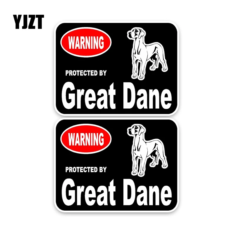 

YJZT 15*11.4CM 2X Great Dane Guard Dog PVC Colored Car Sticker C1-4378