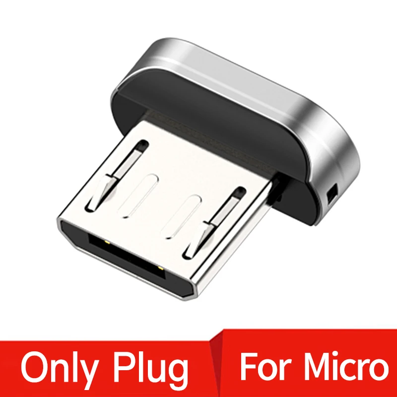 Only Plug For Micro Baseus Магнитный кабель Micro USB для быстрой зарядки iPhone samsung, Магнитный адаптер для зарядного устройства usb type C, кабели для мобильных телефонов - Цвет: Only Plug For Micro
