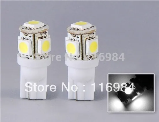 2 шт./лот x W5W T10 5050 5 SMD светодиоды белый синий красный зеленый свет боковой