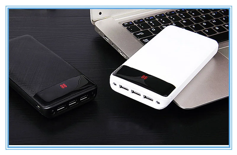 Внешний аккумулятор 20000 мАч, 3 USB, внешний аккумулятор, портативное зарядное устройство, внешний аккумулятор, литий-полимерный аккумулятор для iphone X/6/7/8/Plus