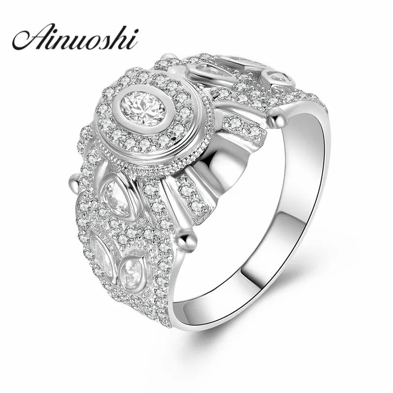 AINOUSHI Роскошные Дизайнерские мужские обручальные кольца классические Настоящее