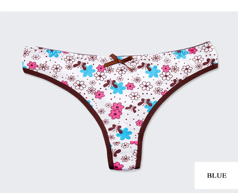 FUNCILAC стринги Для женщин пикантные Цветочный принт стринги T-back бесшовные Intimates кружевное нижнее белье Мягкие Трусики Трусы Нижнее белье 5 шт./лот