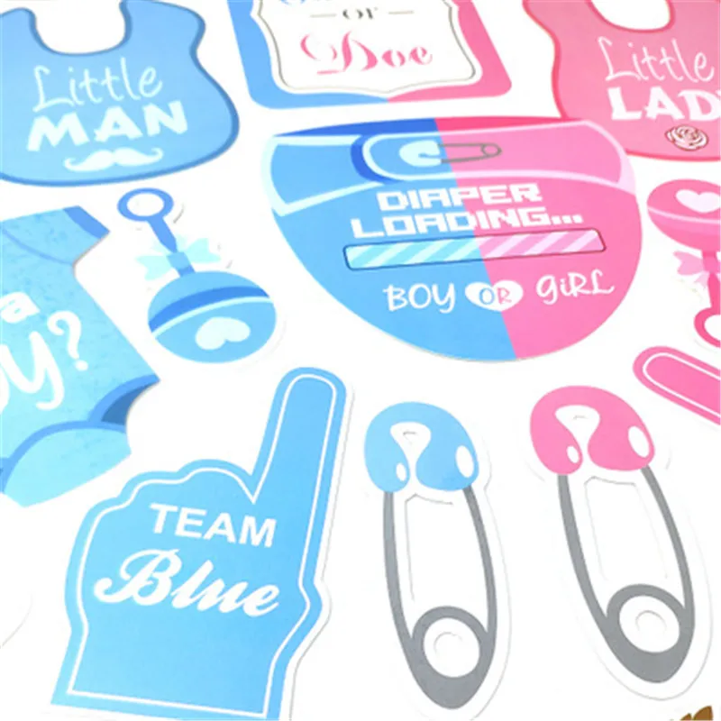 30Pcs Lovely Pink Blue Boy Or Girls Baby Photo Booth Props Shower Birthday Party Decoration ASD054 | Дом и сад