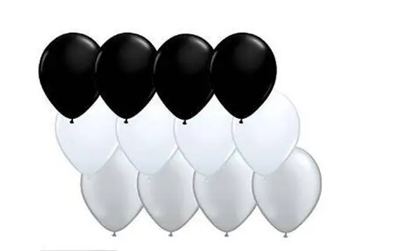 black-white-silver 12 шт./лот 10 дюймов 2,2 г золотистый и черный розовый гелий Перл латексные шары Свадьба День рождения Baby Shower вечерние Декор поставки air globos - Цвет: black-white-silver