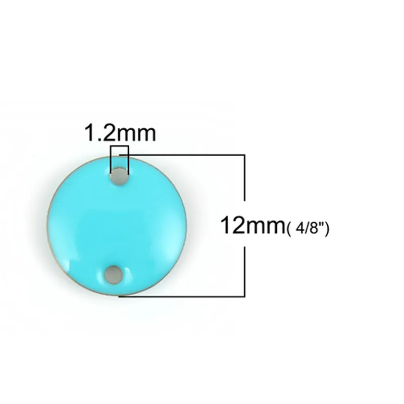 DoreenBeads модные медные эмалированные разъемы с блестками круглые непокрытые