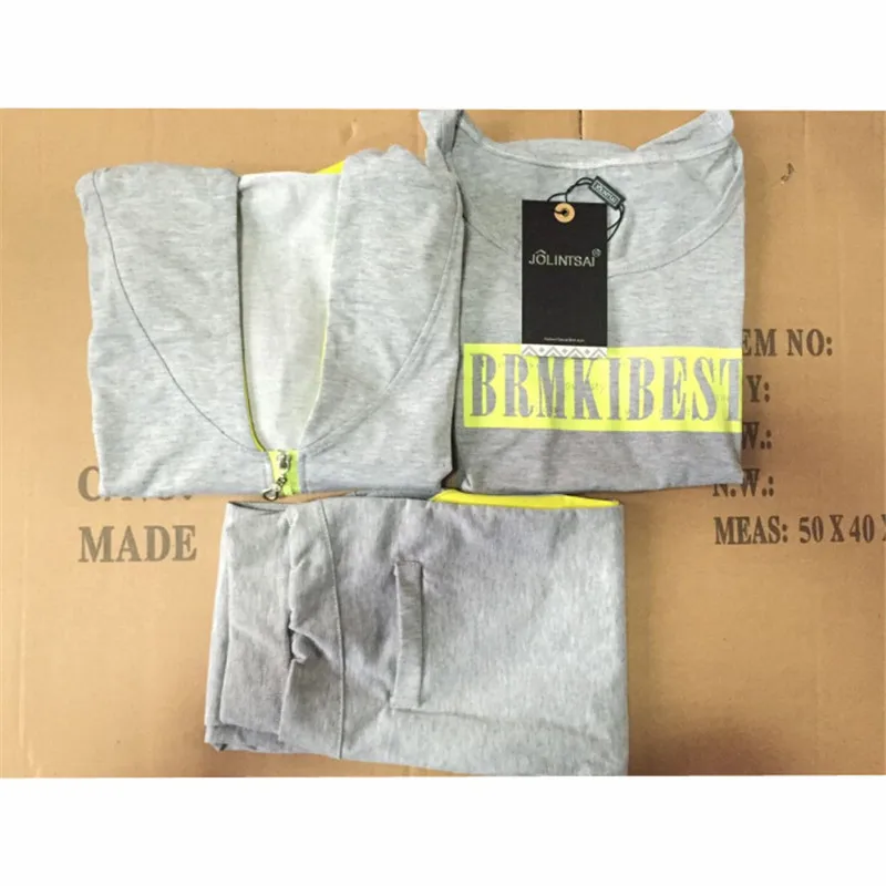 2017 Новинка весны модные 3 предмета Набор трек Костюмы без рукавов топы с