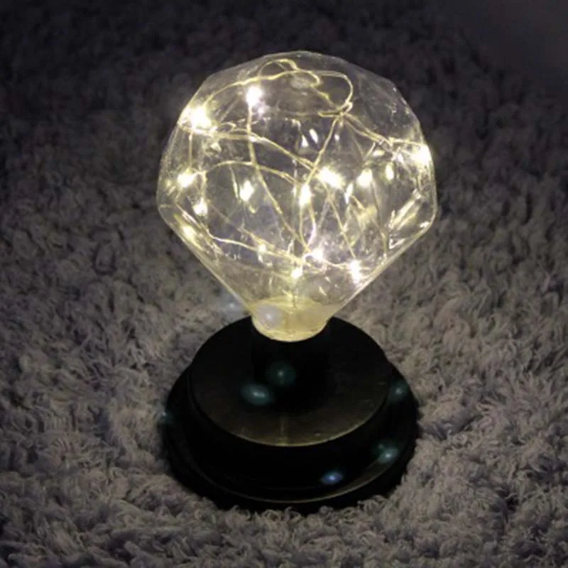 Diamond shape Desk lamp String Lights Micro Copper Wire Decoration Fairy Lamp Warm party bedroom decoration for kids | Дом и сад